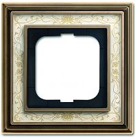 Рамка универсальная ABB Династия 1-м. античная латунь/белая роспись картинка